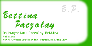 bettina paczolay business card